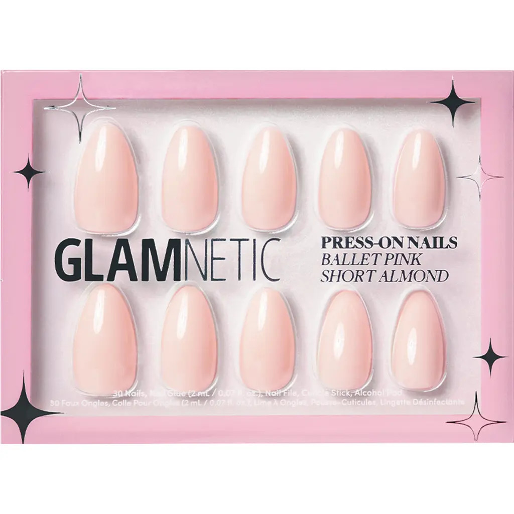 GLAMNETIC Short Almond Press-On Nails Set in Ballet Pink at Nordstrom | Nordstrom