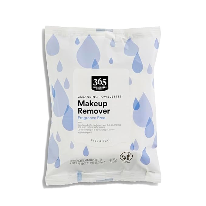 365 by Whole Foods Market, Makeup Remover Cleansing Towelettes, Fragrance Free, 30 Count | Amazon (US)