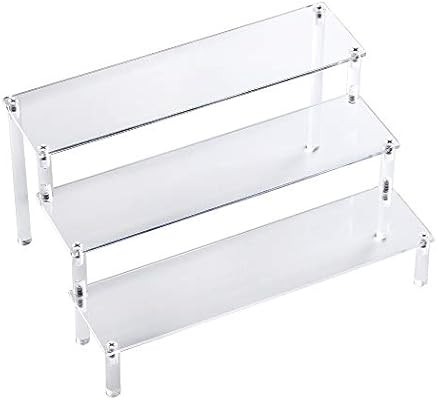 IHOMECOOKER 3 Steps Clear Acrylic Display Riser Cupcake Stand Display for Decoration and Organize... | Amazon (US)