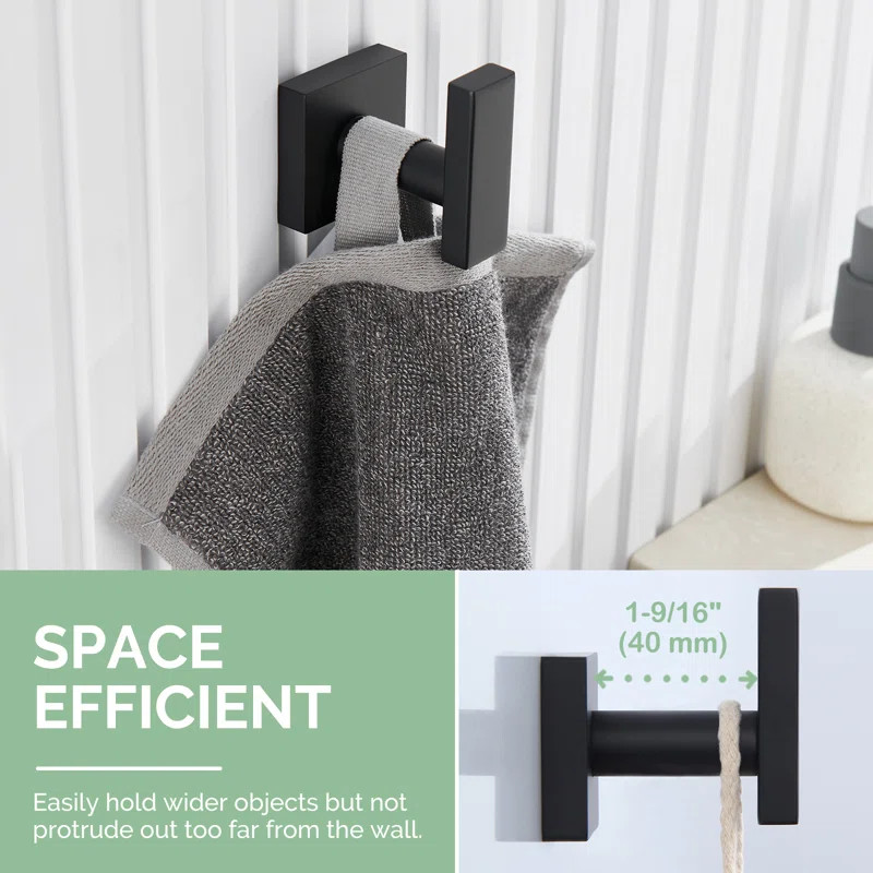 AJ083 Single Stainless Steel Wall Mounted Towel Hook | Wayfair North America
