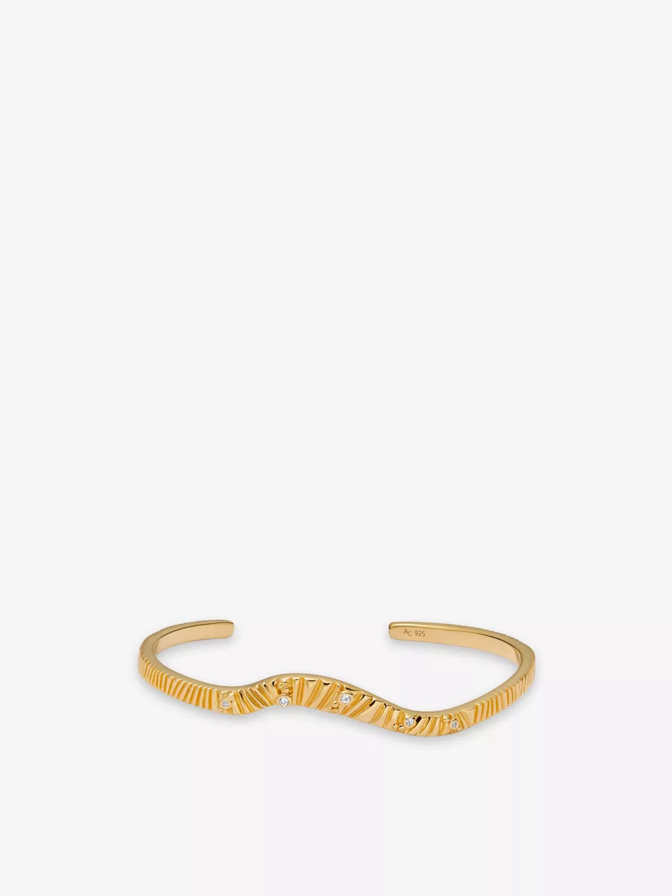 Raye 18ct Yellow Gold Vermeil Cuff Bangle | Selfridges