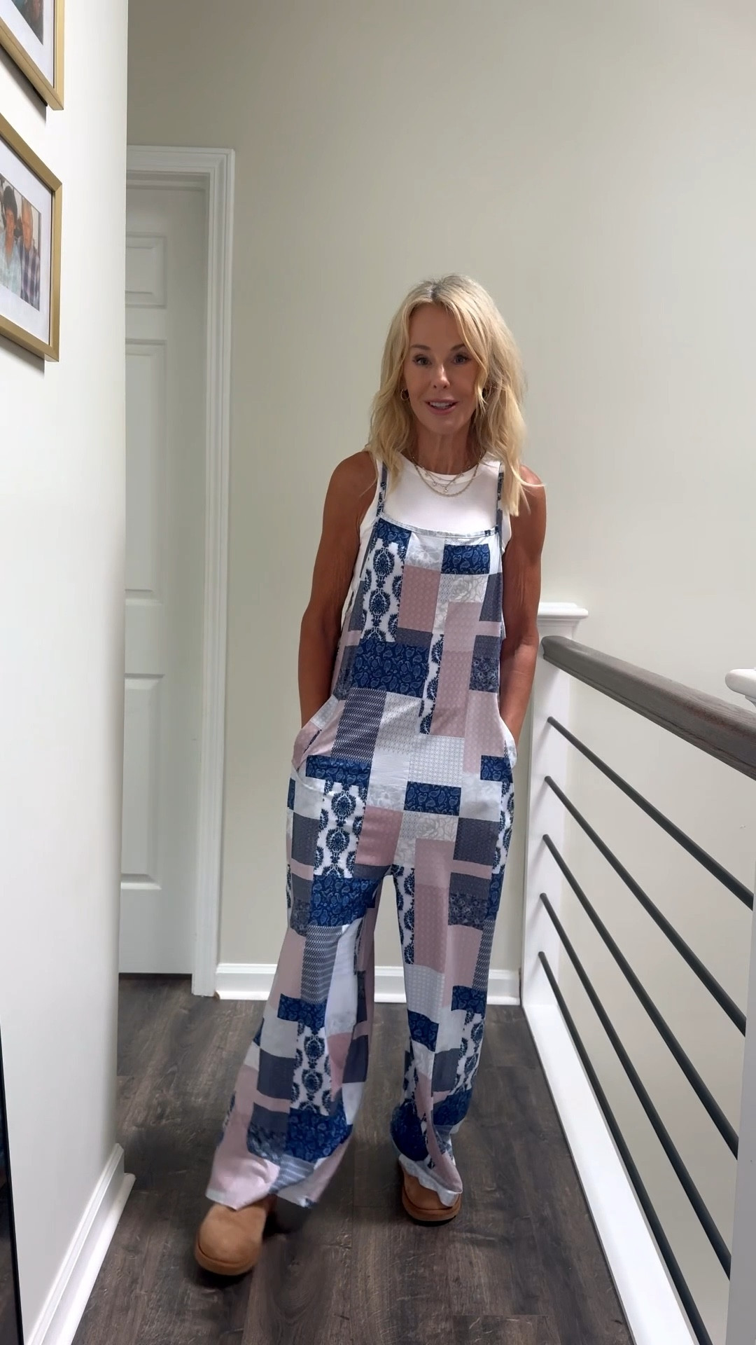 The most comfy loose fit lightweight patchwork print overalls. #amazon #overalls 

#LTKOver40 #LTKootd #LTKPetite