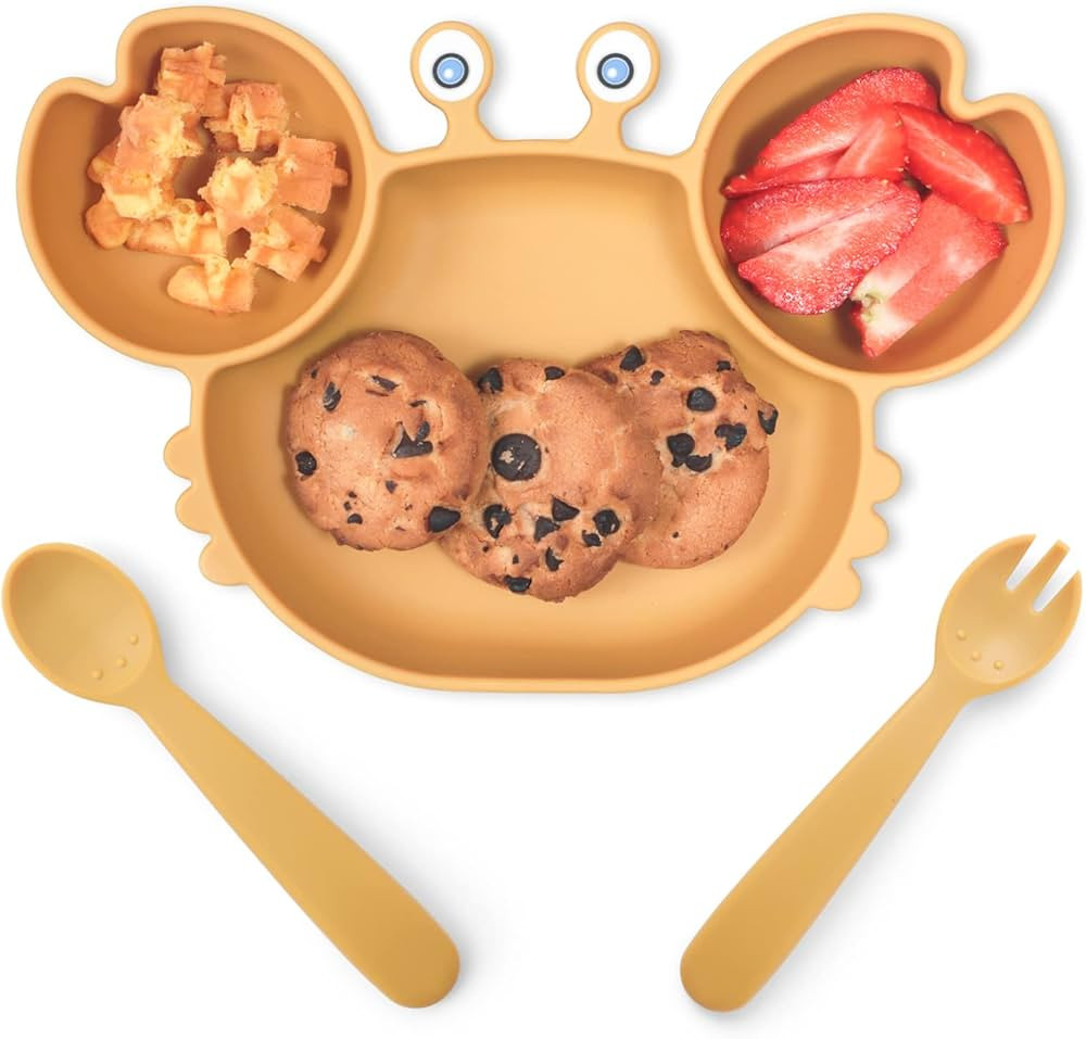 ROCCED Suction Plates for Baby, Silicone Plates with Suction for Baby Divided, Baby Spoon Fork Se... | Amazon (US)