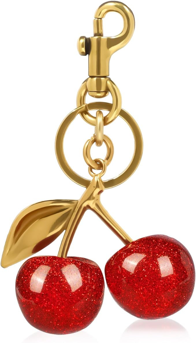 Cherry Charm,Cherry Keychain,Cherry Bag Charm,Cute Cherry Charm for Handbag,Purse,Birthday,Christ... | Amazon (US)
