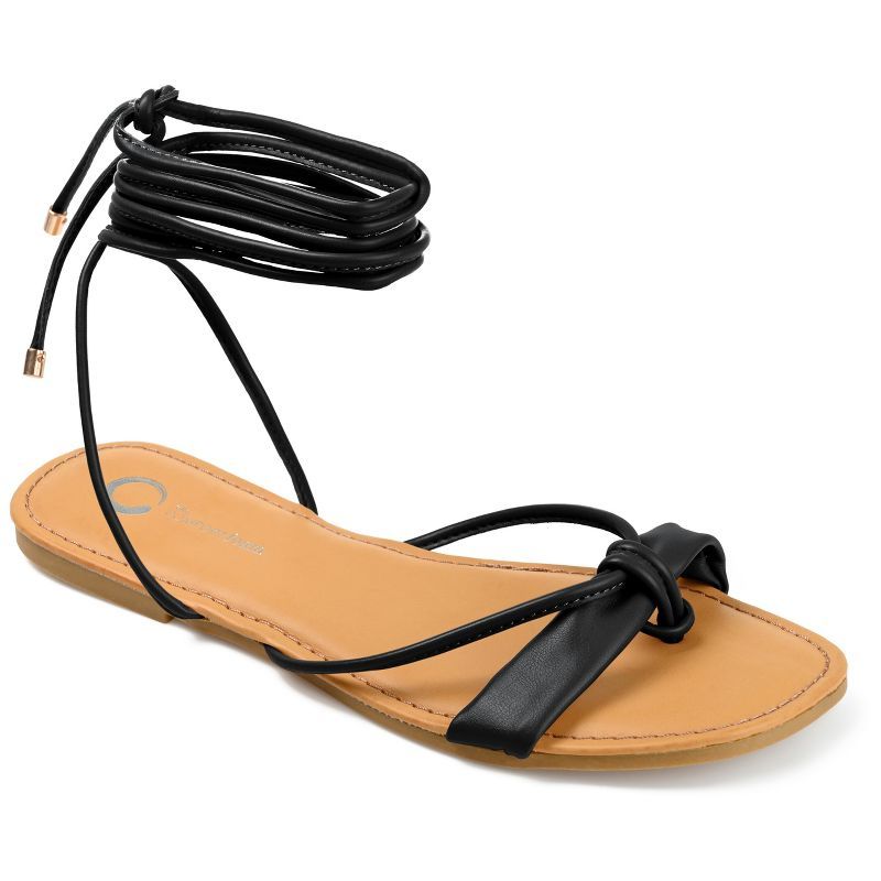 Journee Collection Womens Jiyrie Tru Comfort Foam Ankle Wrap Low Block Heel Sandals | Target