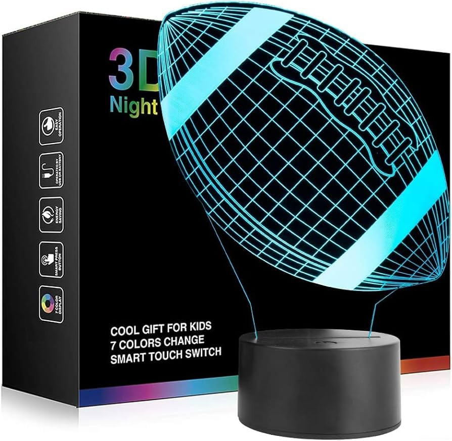 Wiscky Football 3D Night Light Lamps for Kids, Soccer 7 LED Color Changing Table Desk Lamps Light... | Amazon (US)