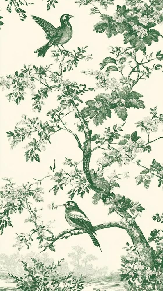 Cerise 100 Green Toile Paper Napkins Spring Floral Bird Guest Bathroom Hand Towels | Amazon (US)