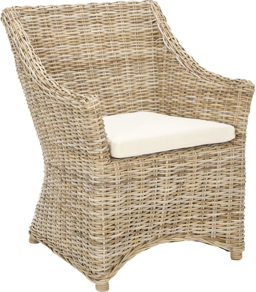 Ventura Brown and White Washed Rattan Arm Chair | 1stopbedrooms