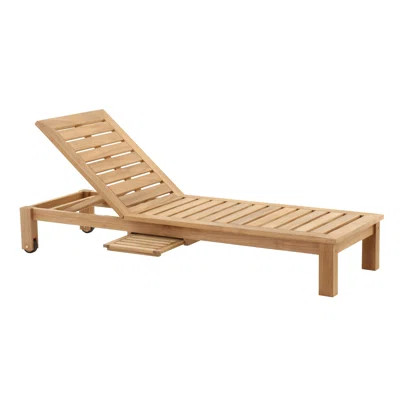 Nordic Teak - Aguilar-Ninapaytan Natural Teak Outdoor Chaise Lounger with Side Table 78.74 | Wayfair North America