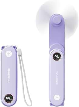 SWEETFULL Portable Handheld Mini Fan with LED Display, 2-in-1 Personal Foldable USB Rechargeable ... | Amazon (US)