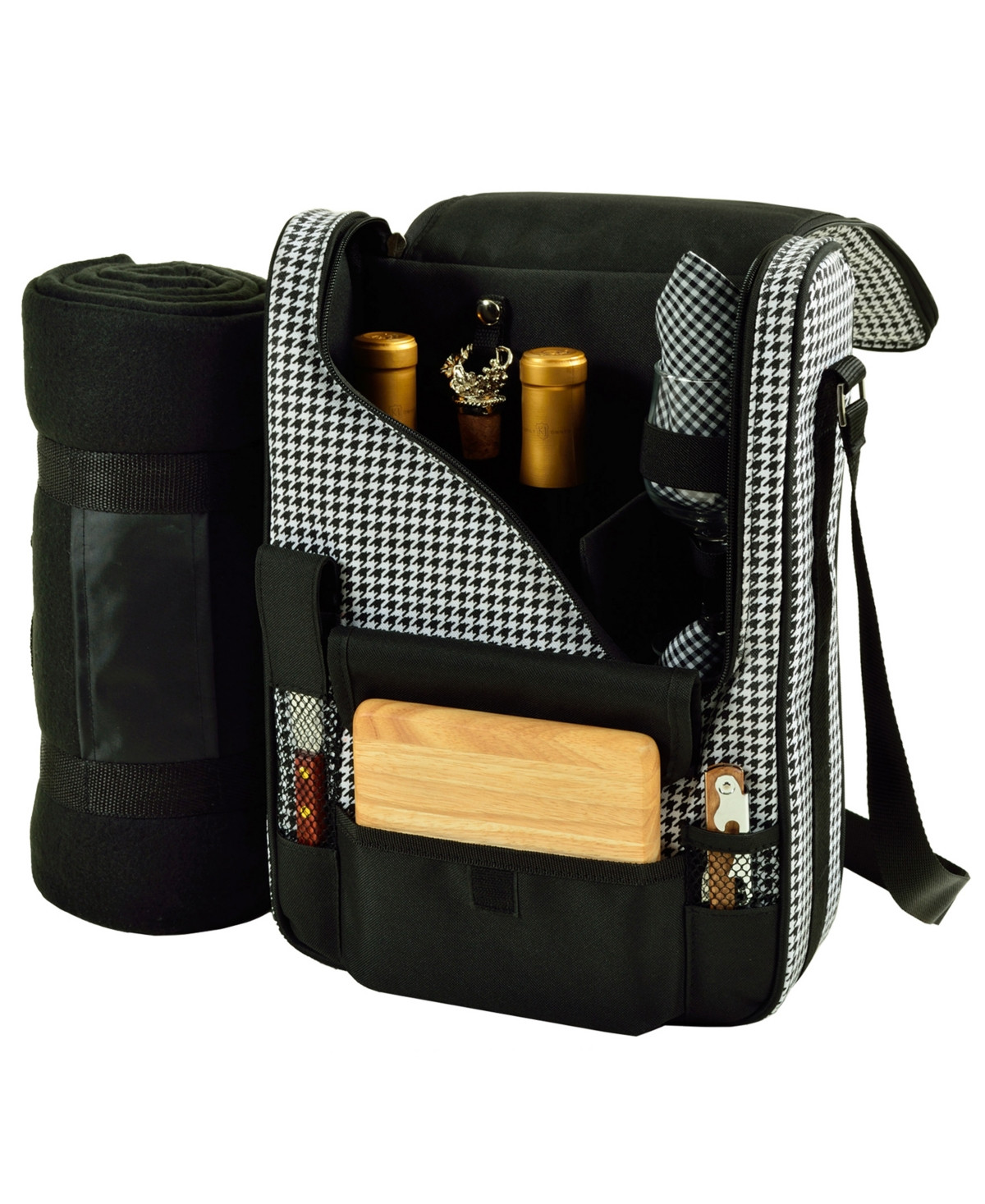 Picnic at Ascot Bordeaux Insulated Wine, Cheese Tote with Blanket-Glass Glasses | Macys (US)
