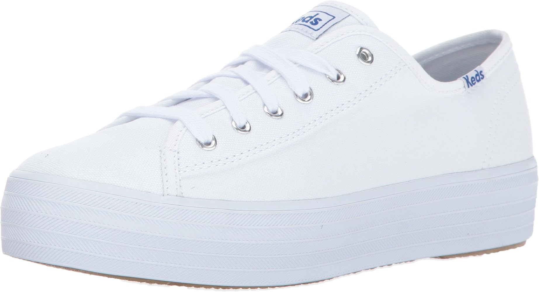 Amazon.com | Keds Women's Triple Kick Canvas Fashion Sneaker, White, 5 M US | Fashion Sneakers | Amazon (US)