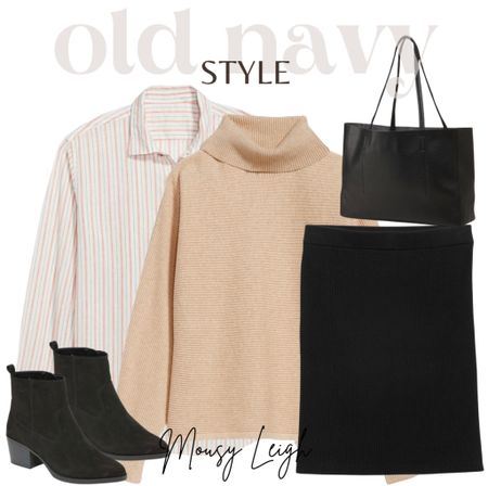 Old Navy layered look! Fitted skirt, button down top, sweater, booties, and tote bag. 

bag, tote, backpack, belt bag, shoulder bag, hand bag, tote bag, oversized bag, mini bag, old navy, old navy finds, old navy fall, found it at old navy, old navy style, old navy fashion, old navy outfit, ootd, clothes, old navy clothes, inspo, outfit, old navy fit, fall, fall style, fall outfit, fall outfit idea, fall outfit inspo, fall outfit inspiration, fall look, fall fashions fall tops, fall shirts, flannel, hooded flannel, crew sweaters, sweaters, long sleeves, pullovers, sweater, knit sweater, cropped sweater, fitted sweater, oversized sweater, pull over sweater, boots, fall boots, winter boots, fall shoes, winter shoes, fall, winter, fall shoe style, winter shoe style, 

#LTKshoecrush #LTKSeasonal #LTKstyletip