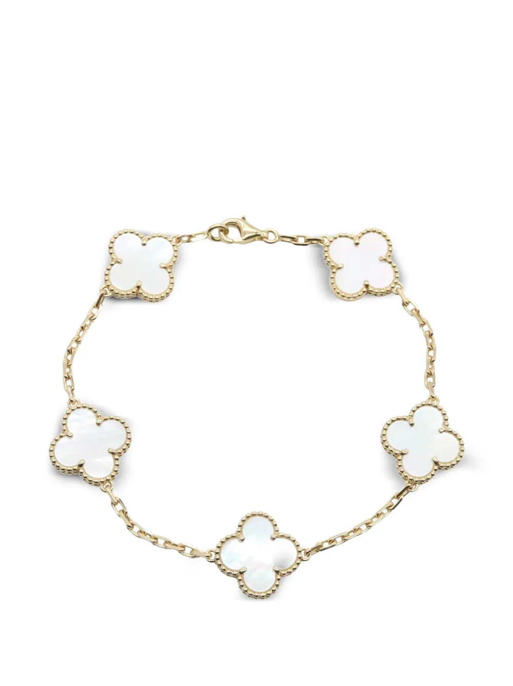 Van Cleef & Arpels Pre-Owned 2010s Alhambra mother of pearl bracelet - Gold | Farfetch Global