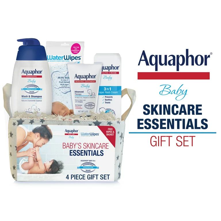 Aquaphor Baby Skincare Essentials With WaterWipes, 4 Piece Baby Gift Set - Aquaphor Baby Wash & S... | Walmart (US)