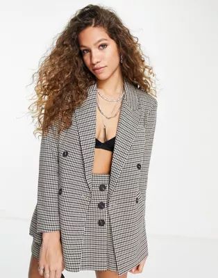 Only double breasted blazer co-ord in brown check | ASOS | ASOS (Global)