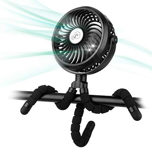Battery Operated Stroller Fan Flexible Tripod Clip On Fan with 3 Speeds and Rotatable Handheld Pe... | Amazon (US)