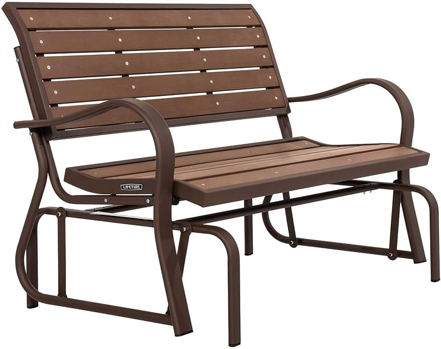 Lifetime 60290 Wood Alternative Glider Bench, Mocha Brown | Amazon (US)
