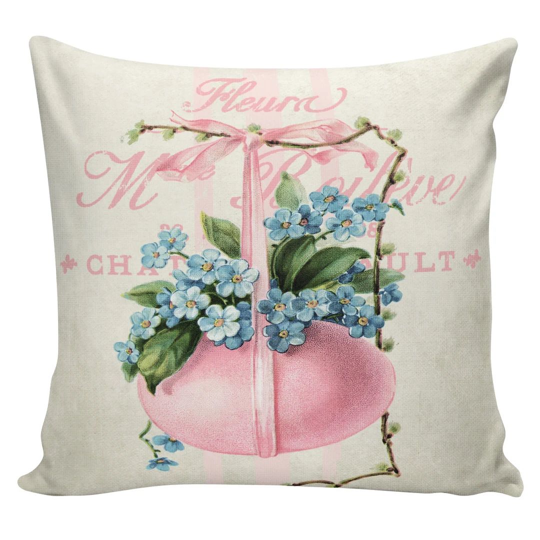 Easter Pillows, Bunny Pillows, Easter Decor, Burlap Pillow Cover, French Pillows, Sofa Pillows, C... | Etsy (US)