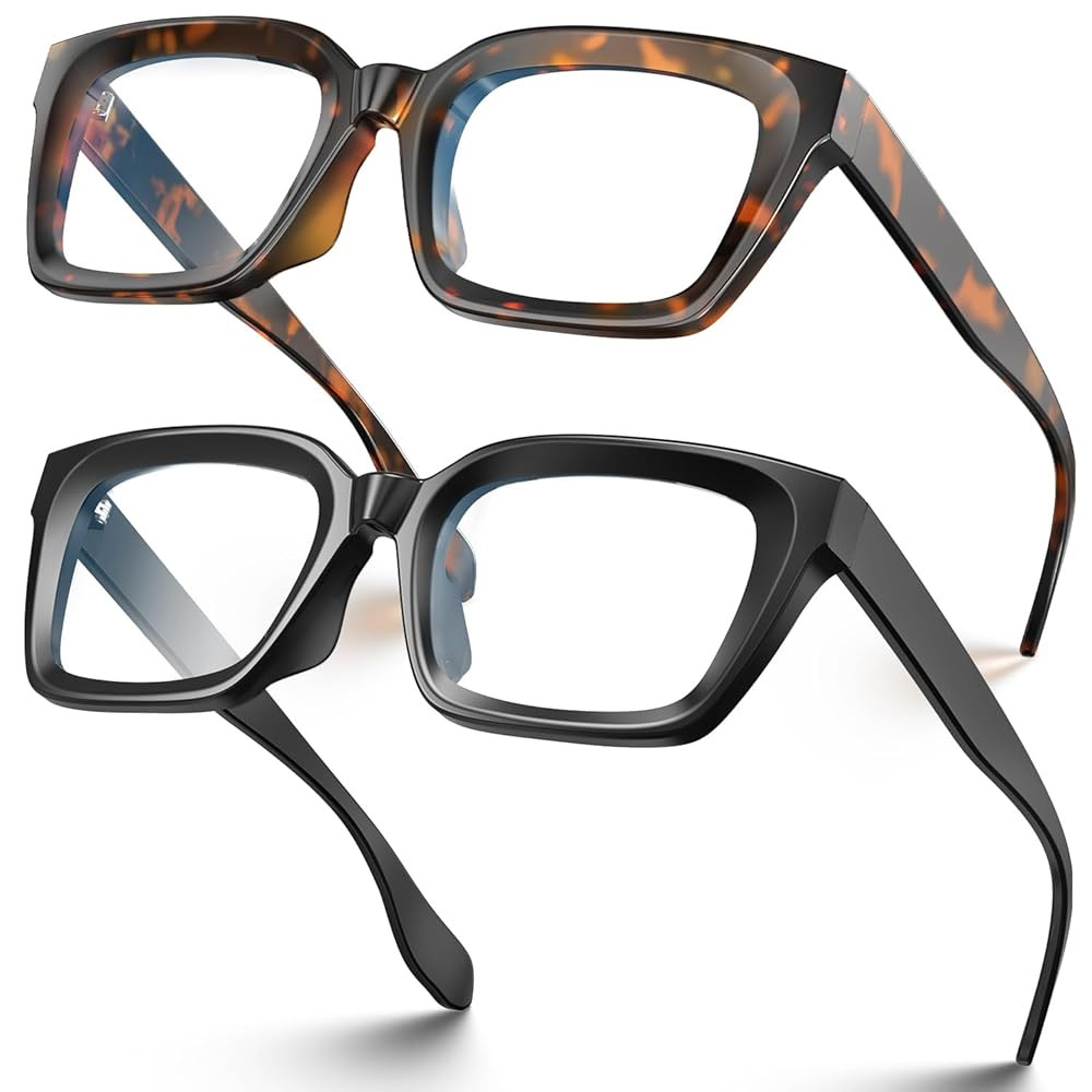 VISOONE Chunky Square Blue Light Blocking Glasses with Anti Computer Glare for Working Women Men ... | Amazon (US)