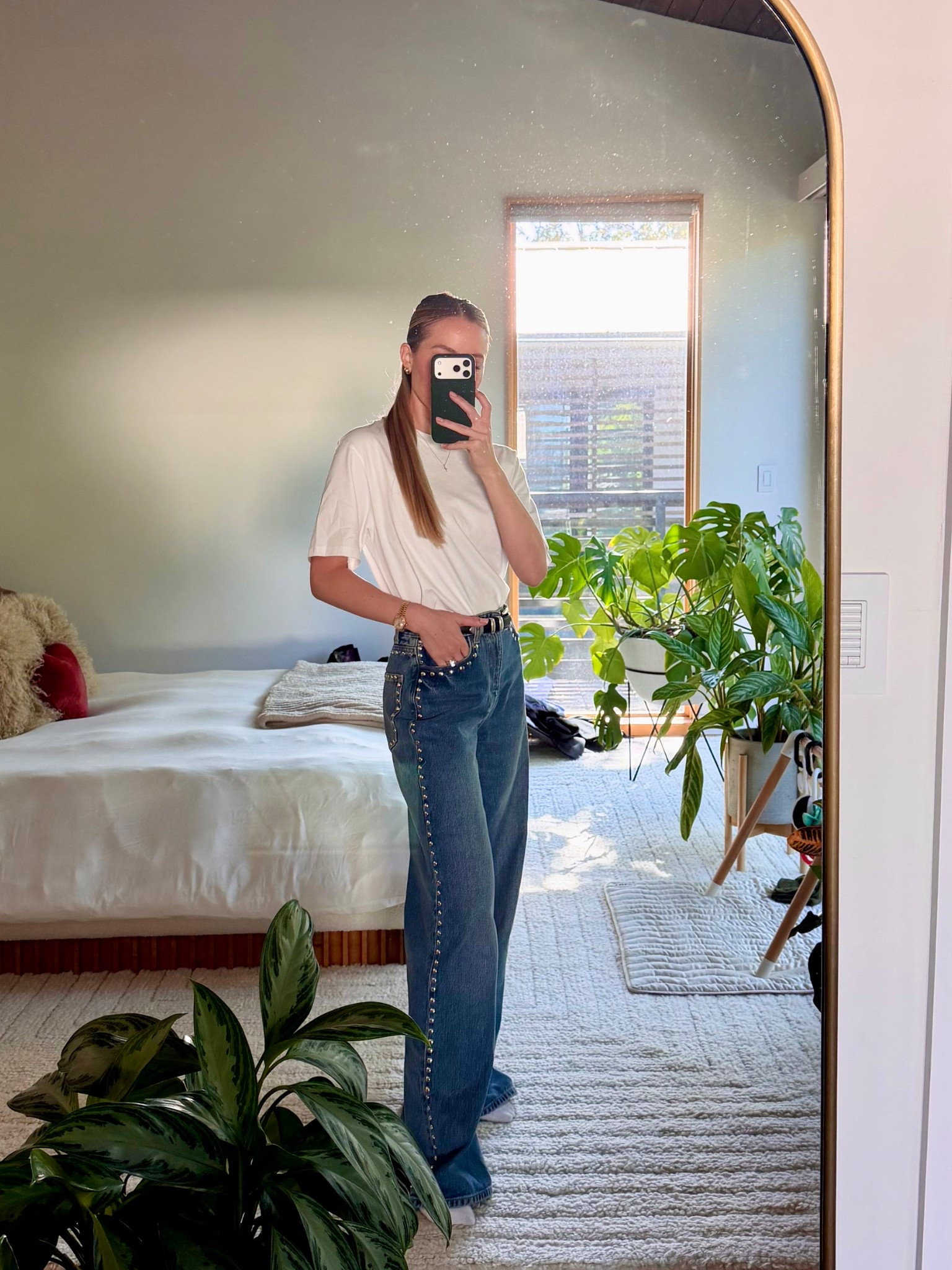 Maybe my favorite jeans I have ever owned. True to size — though they are a bit long but I like that because they’re perfect with heels. For reference, I’m 5’6.
