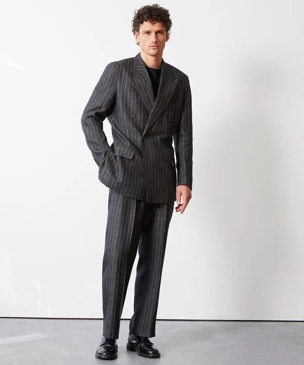 Italian Linen Wythe Suit in Charcoal Pinstripe | Todd Snyder
