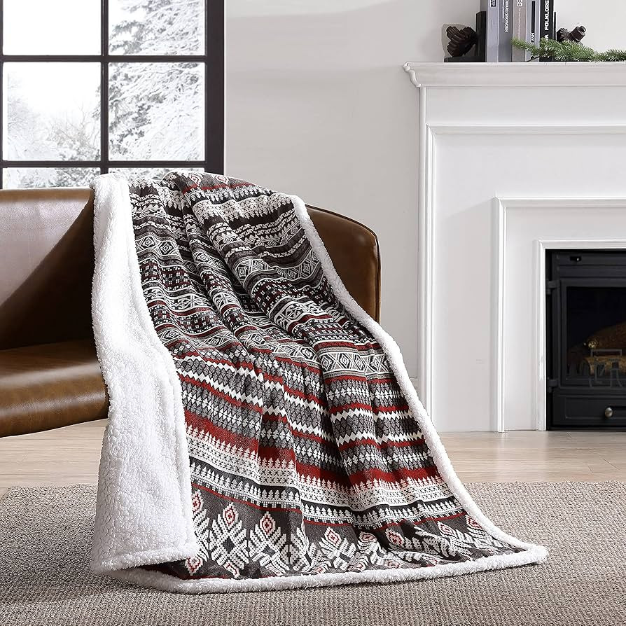 Eddie Bauer Ultra-Plush Collection Throw Blanket-Reversible Sherpa Fleece Cover, Soft & Cozy, Per... | Amazon (US)