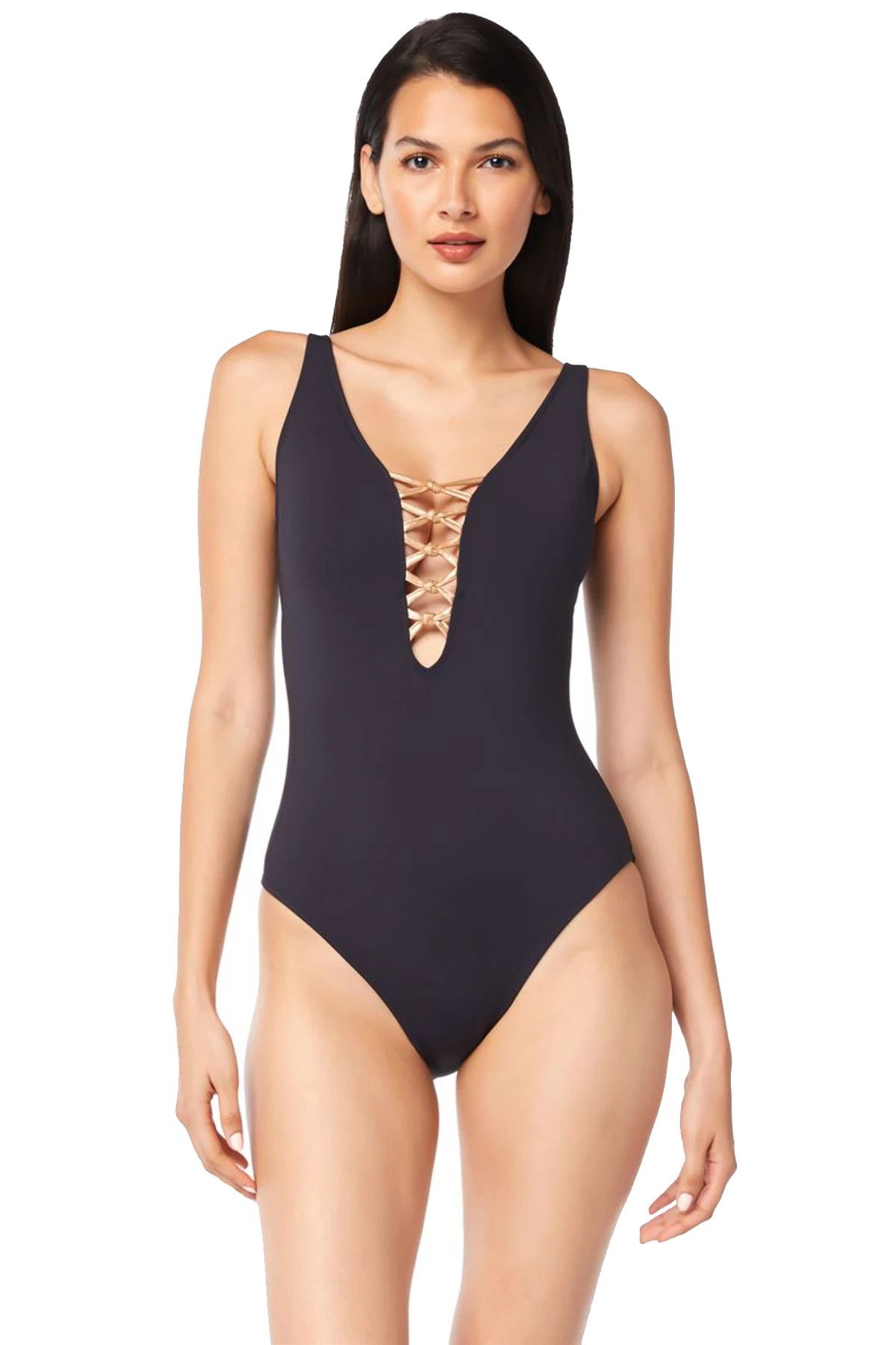 Lace Up Plunge One Piece Swimsuit | Everything But Water