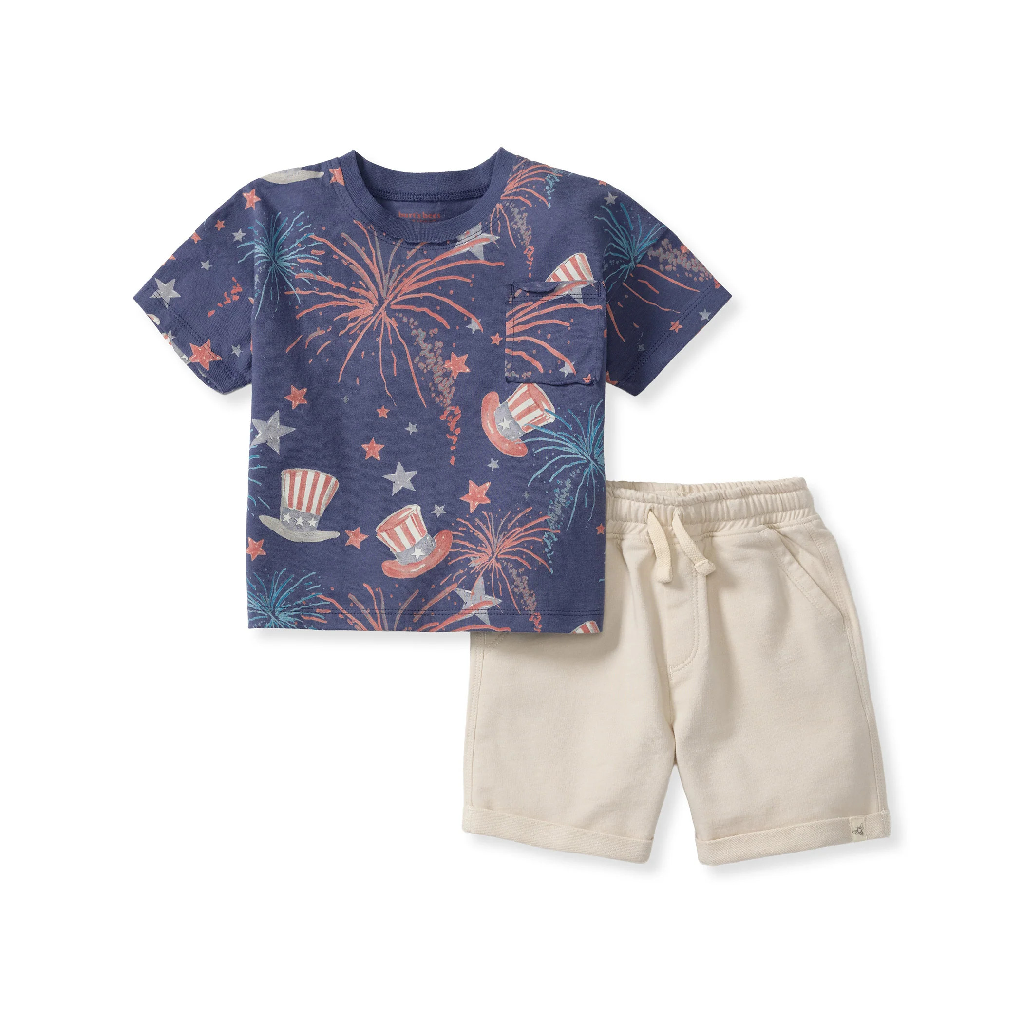 Uncle Sam Boy Tee & Shorts Set | Burts Bees Baby