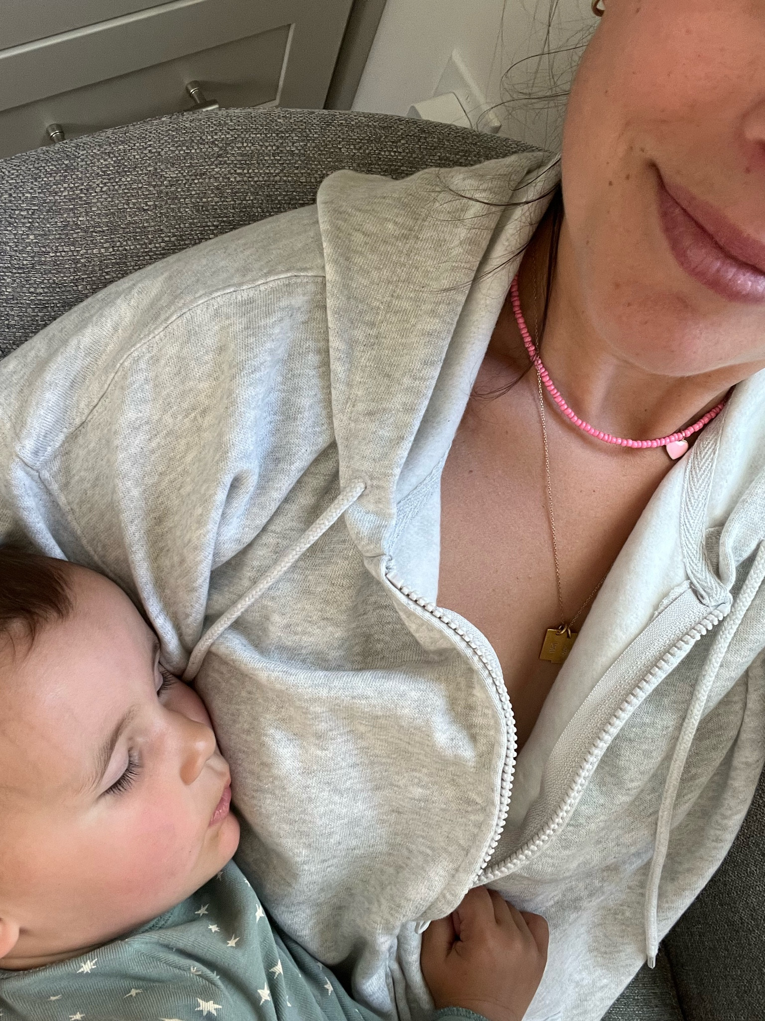 Basics from old navy necklace from Amazon!
Size XS in sweat suit 