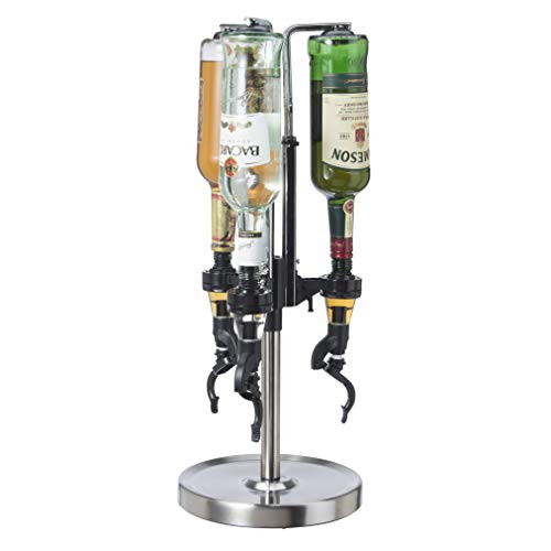 OGGI 3-Bottle Revolving Liquor Dispenser, Stainless Steel | Amazon (US)