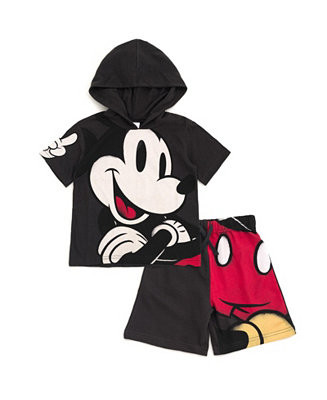 Disney Boys Hooded T-Shirt and French Terry Shorts Outfit Set to (2T - 10-12) - Macy's | Macy's
