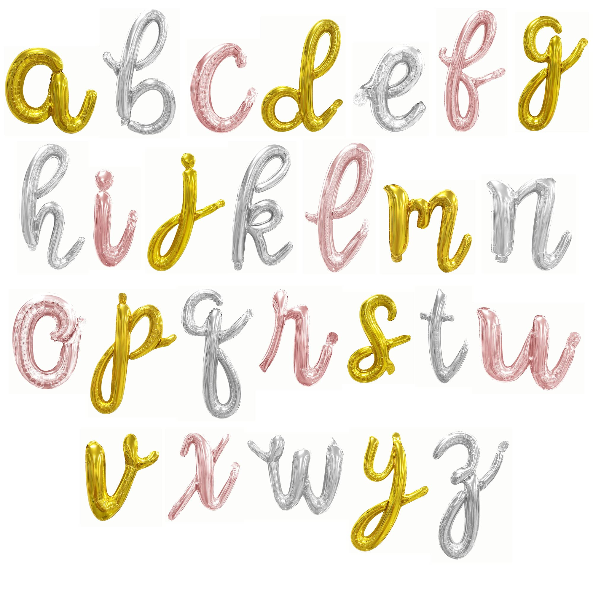 Cursive Letter Balloons - Custom Script Phrase 16" Inch Alphabet Letters & Numbers Foil Mylar Bal... | Amazon (US)
