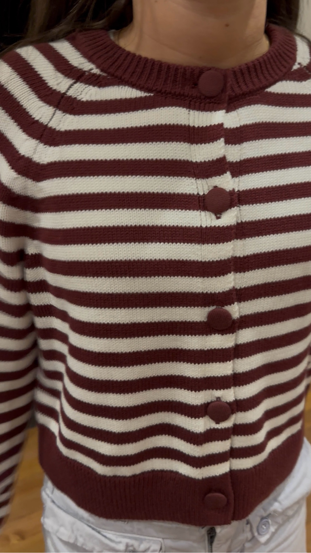 This sweater from Target is so cute! I love the color. I love the buttons! 