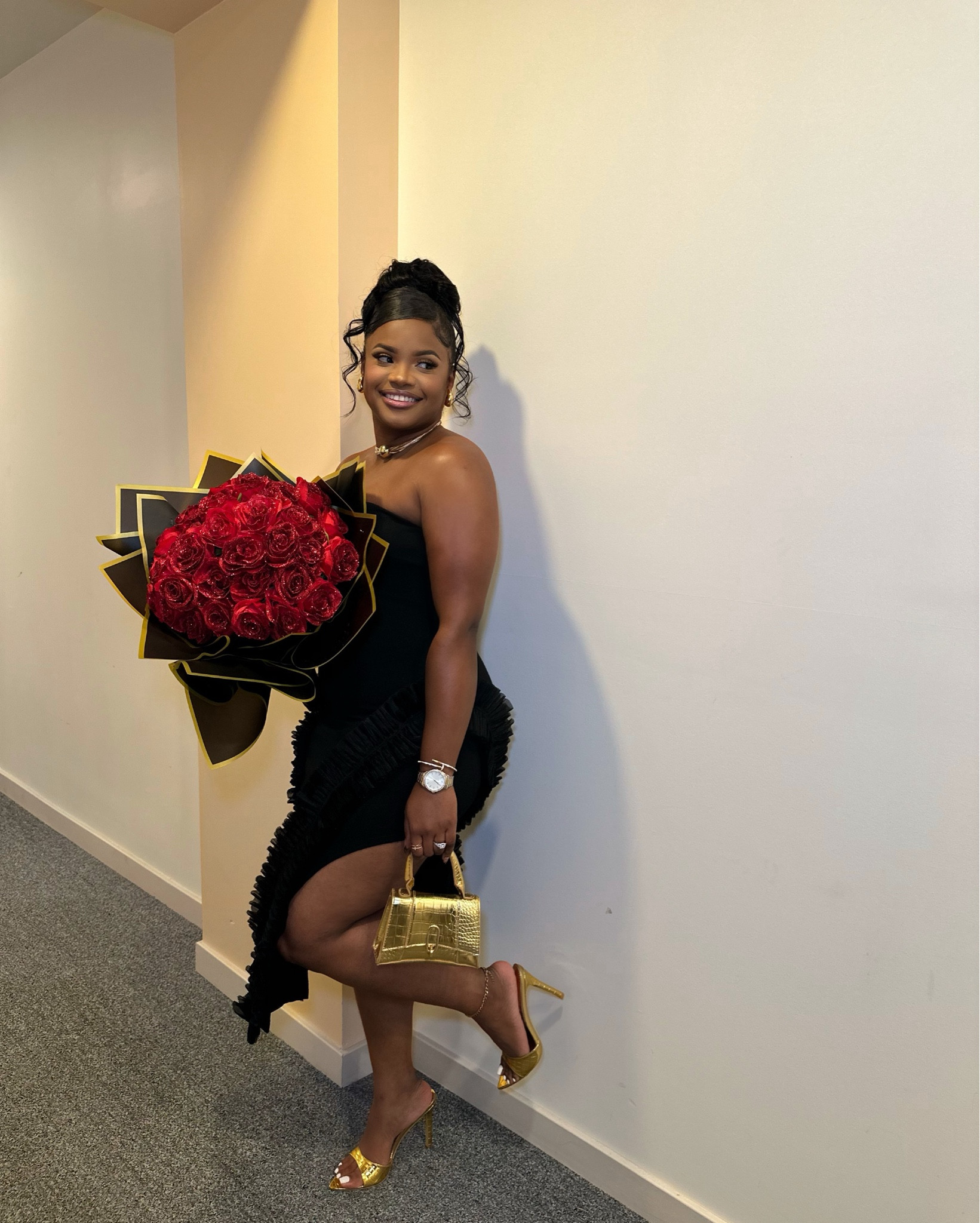 Birthday fit was everything 😮‍💨 
Dress is from Fashion Nova 🔎 "Chantel Ruffle Midi Dress - Black”


#LTKstyletip #LTKwedding #LTKbaby