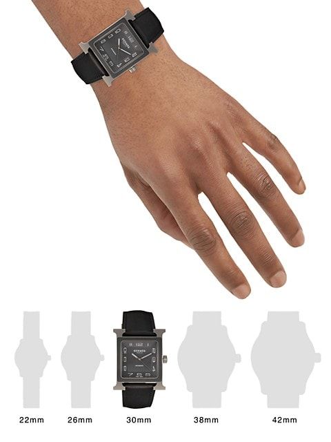 Heure H Titanium & Leather Strap Watch | Saks Fifth Avenue