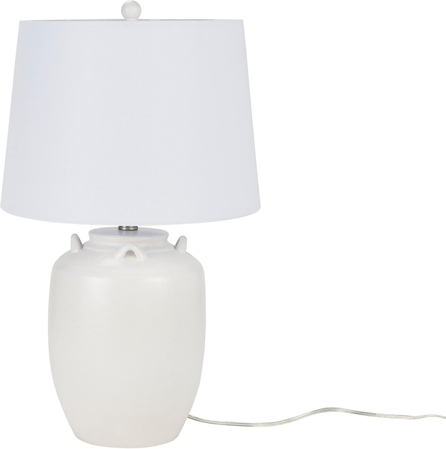 Nourison Home 24" White Farmhouse Ceramic Pottery Jug Table Lamp for Bedside Table, Living Room, ... | Amazon (US)
