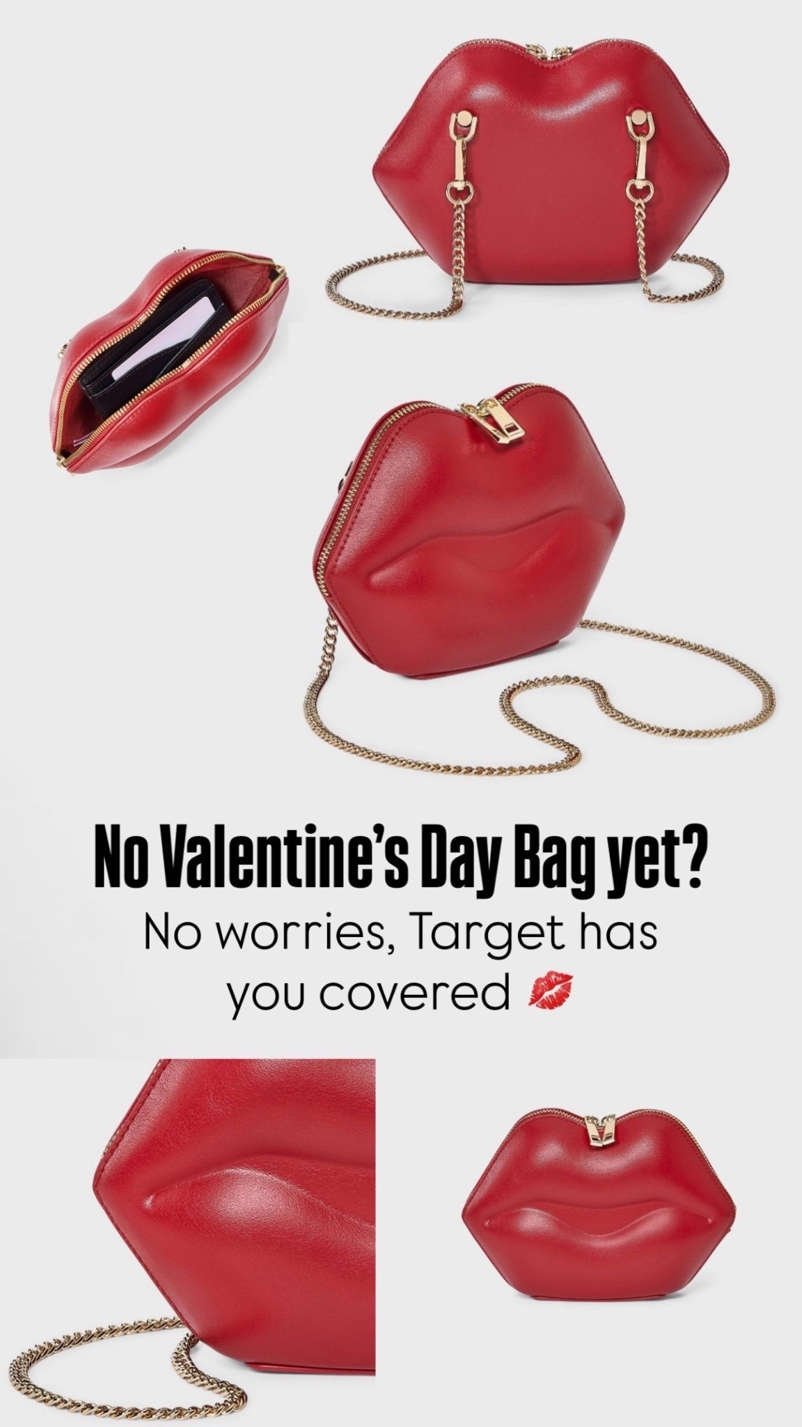 💋 The perfect red clutch to pair with any women’s Valentine’s Day outfit ~
$30, but designer look !
This is even more gorgeous in person!! 

#ValentinesDay #ForHer #ValentinesDayAccessories #ValentinesDayWomensOutfit #RedBag #RedPurse #TargetFinds #SatchelBag #ValentinesOutfitWomen 

#LTKBeauty #LTKValentine