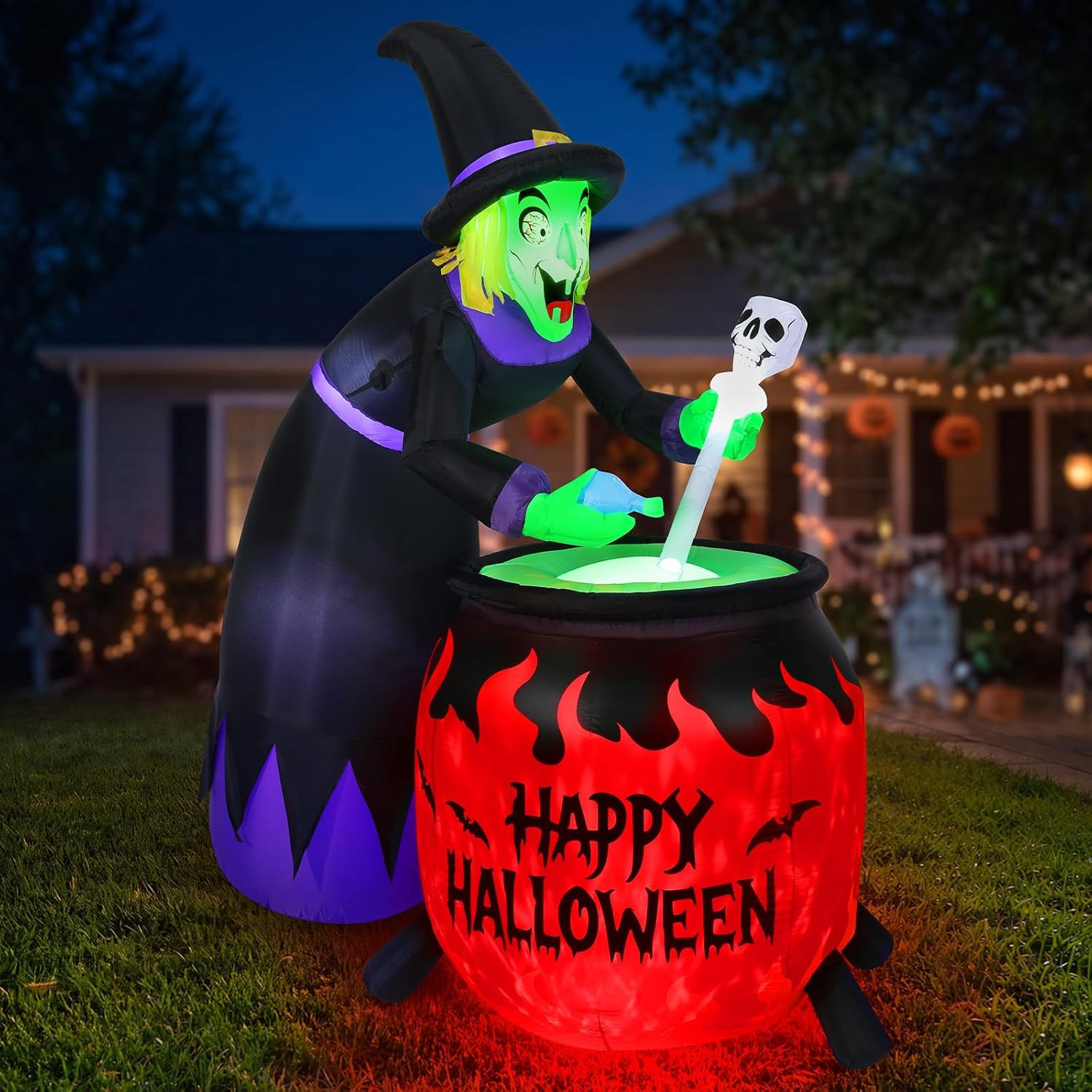 Luxspire 8FT Halloween Inflatable Outdoor, Halloween Witch Inflatables | Amazon (US)