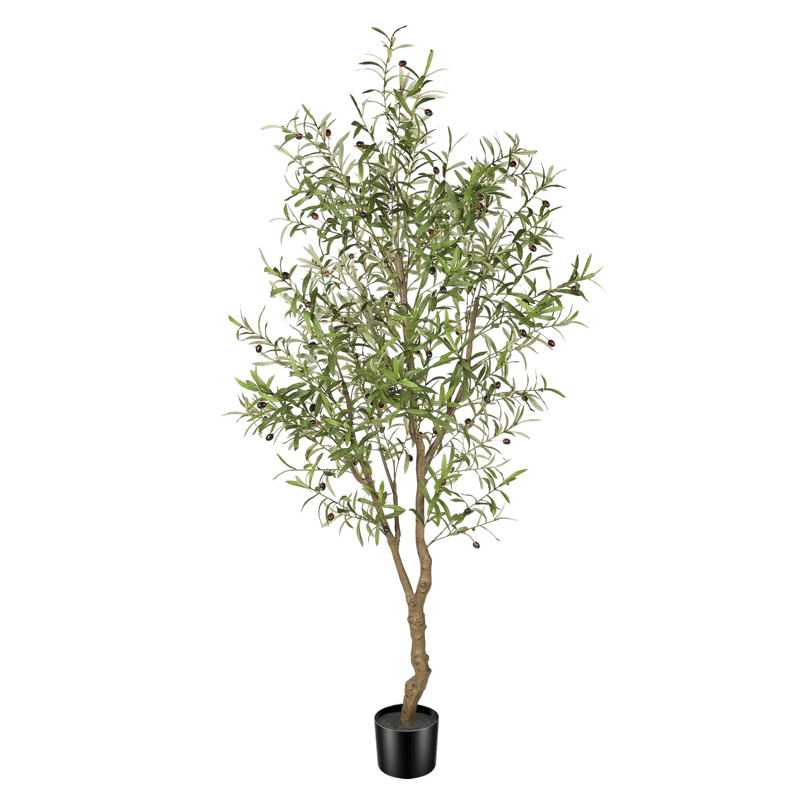 7ft Faux Olive Tree - Fake Potted Olive Silk Tree with Planter Natural Olive Branches and Realist... | Amazon (US)