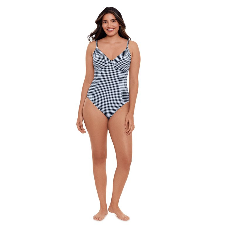 Time and Tru Women's and Women’s Plus Size Paneled Twist Back One Piece Swimsuit | Walmart (US)