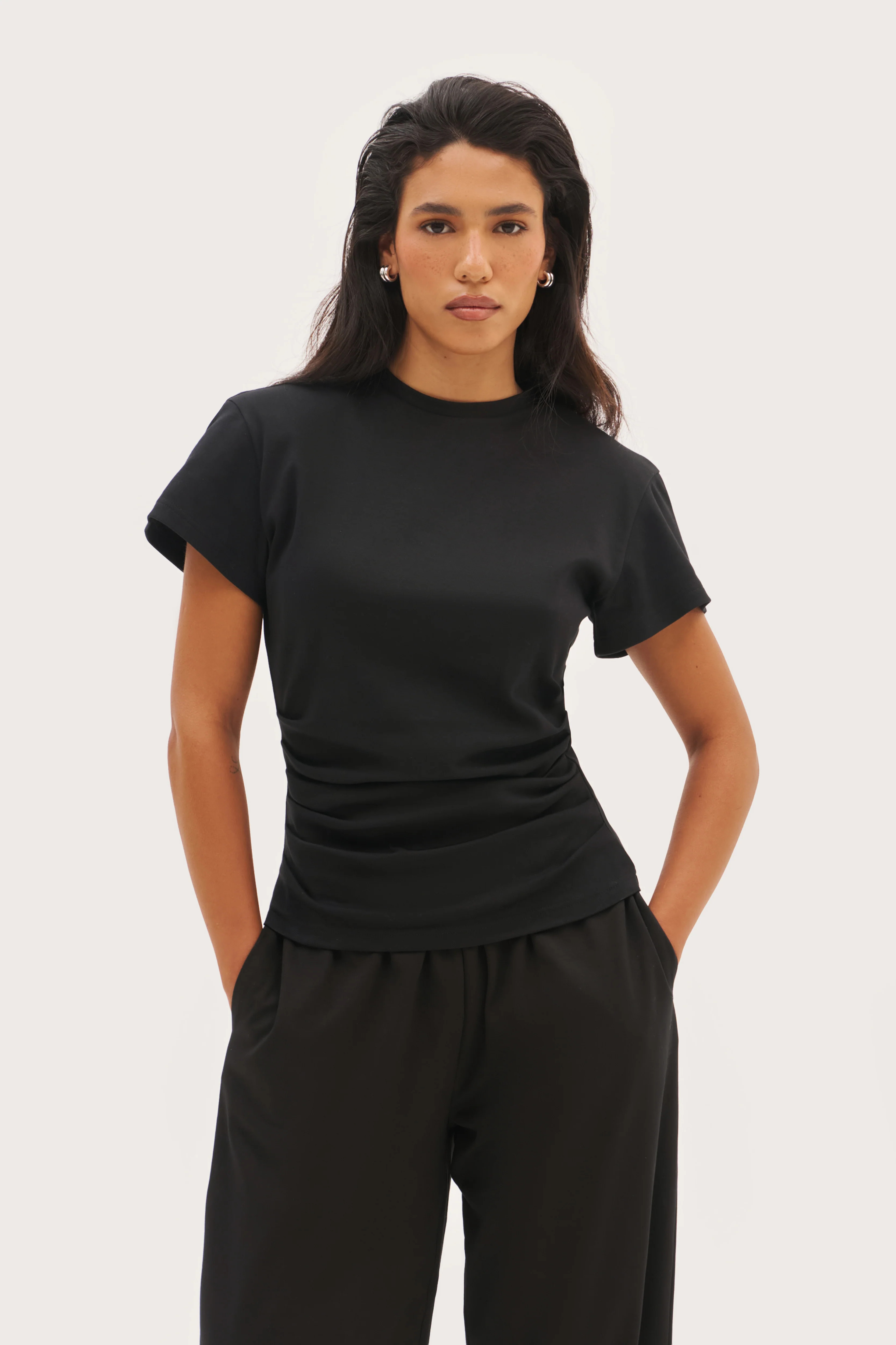 Maebe Sora Fitted Tee - Off Black | Maebe UK
