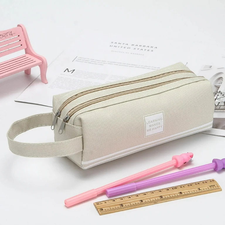 Utoimkio Portable Large-capacity Double-layer Pencil Case Solid Color Pencil Case - Walmart.com | Walmart (US)