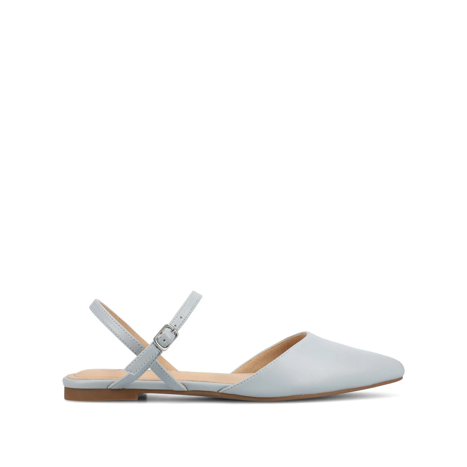 MARTINE SLINGBACK FLATS IN VEGAN LEATHER - Blue PU | Journee Collection