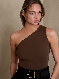 One-Shoulder Ribbed Top | Banana Republic Factory