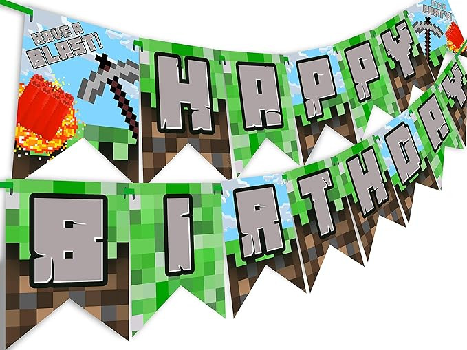 Pixel Party Happy Birthday Banner - Made in the USA - Blast | Amazon (US)