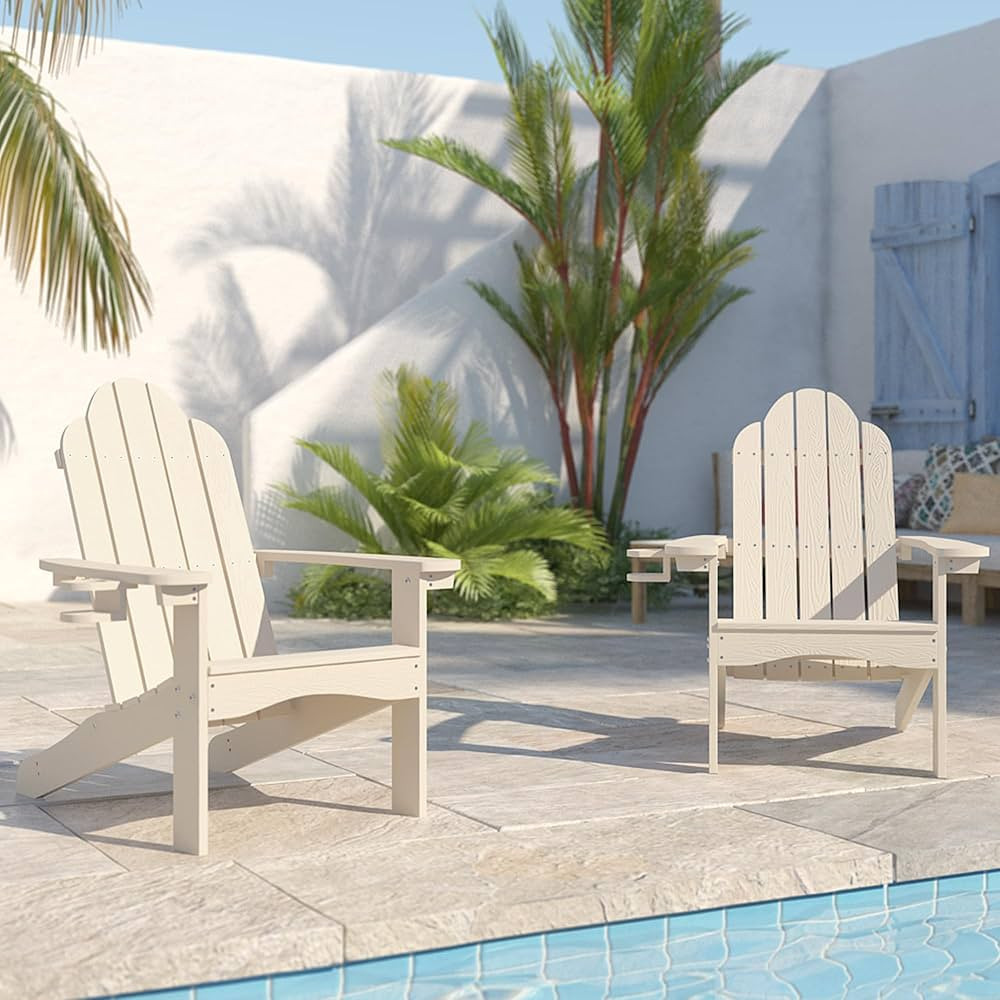 Amazon.com: LUE BONA HDPS Adirondack Chairs Set of 2, Blue Turquoise Weather Resistant Patio Chai... | Amazon (US)