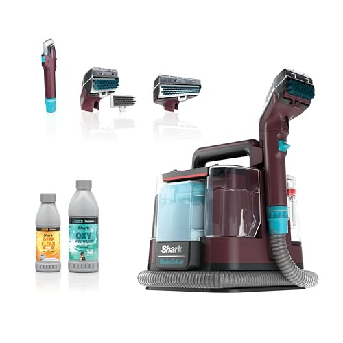 Shark Carpet Cleaner Machine, Portable Upholstery StainStriker, Spot, Odor & Stain Remover, 2 Carpet Cleaner Solutions, 3 Tools, Perfect for Pet Hair, Area Rugs, Couches, Burgundy, PX203BRN | Amazon (US)