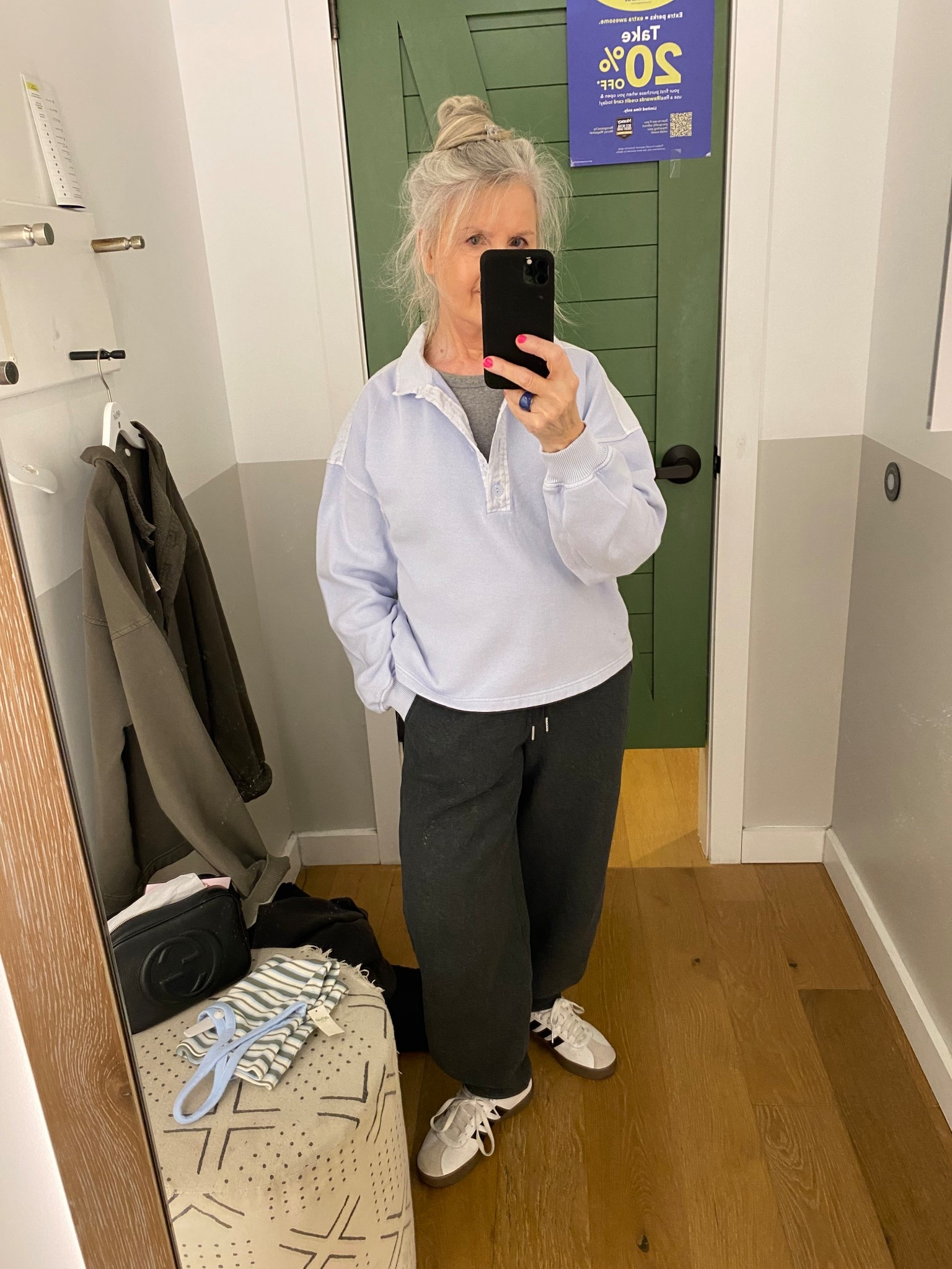 Same sweatshirt from Arrie in a small. It’s how you want it to fit, both work but I went with the large in the military green!! 

#LTKSaleAlert #LTKSeasonal