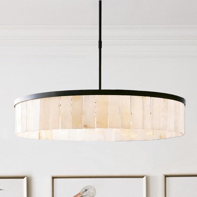 Alabaster Tile Round Chandelier, Windham Alabaster Tile Round Chandelier, 42" Dia. x 58.5" h | Amazon (US)